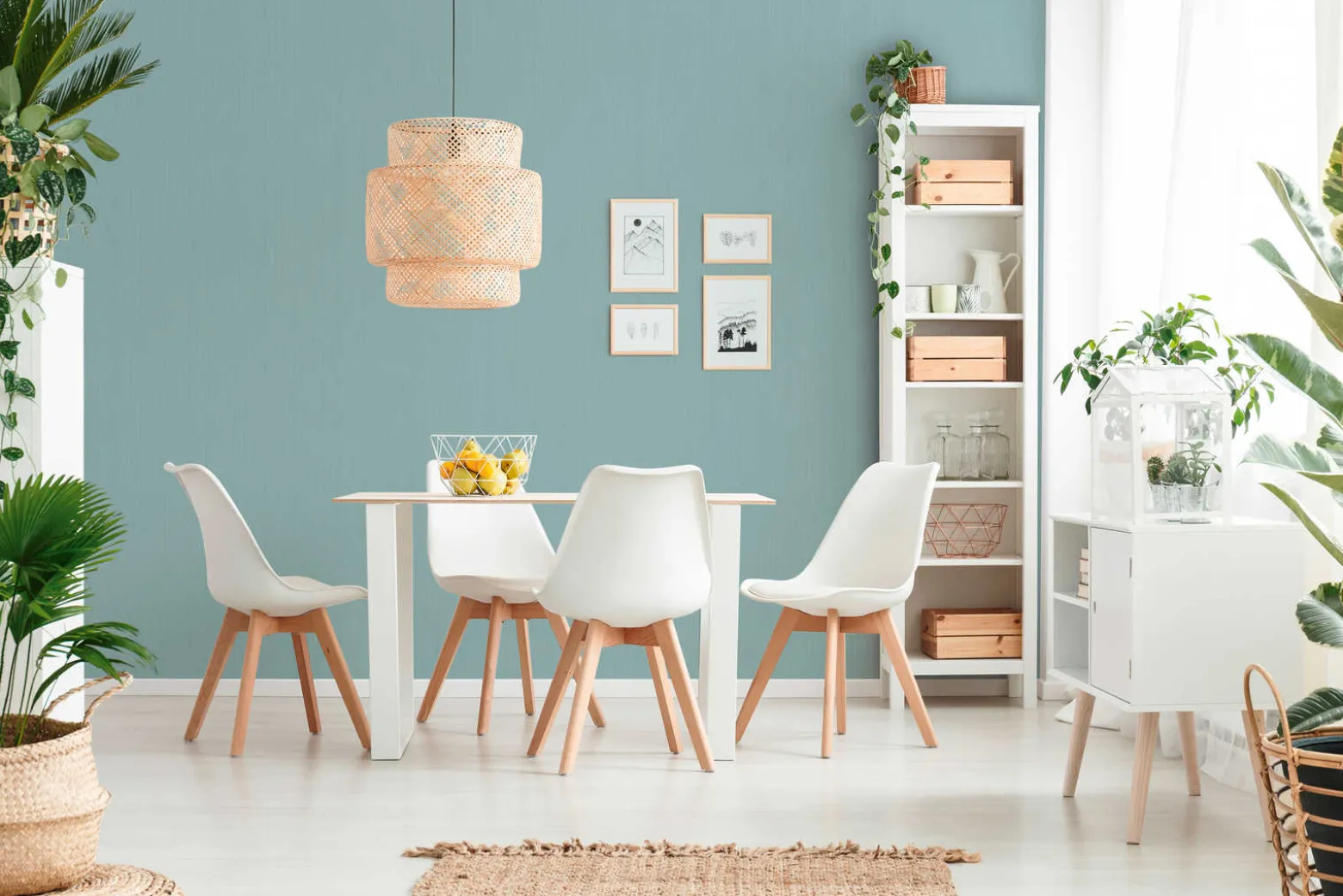Vliestapete Linien Uni mint-blau AS Creation 3782-62