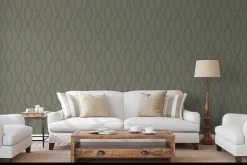 Vliestapete Marburg Ikat Grafik platin metallic 84856