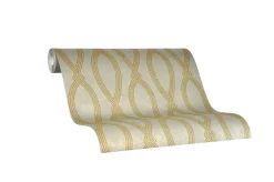 Vliestapete Marburg Ikat Grafik platin metallic 84856