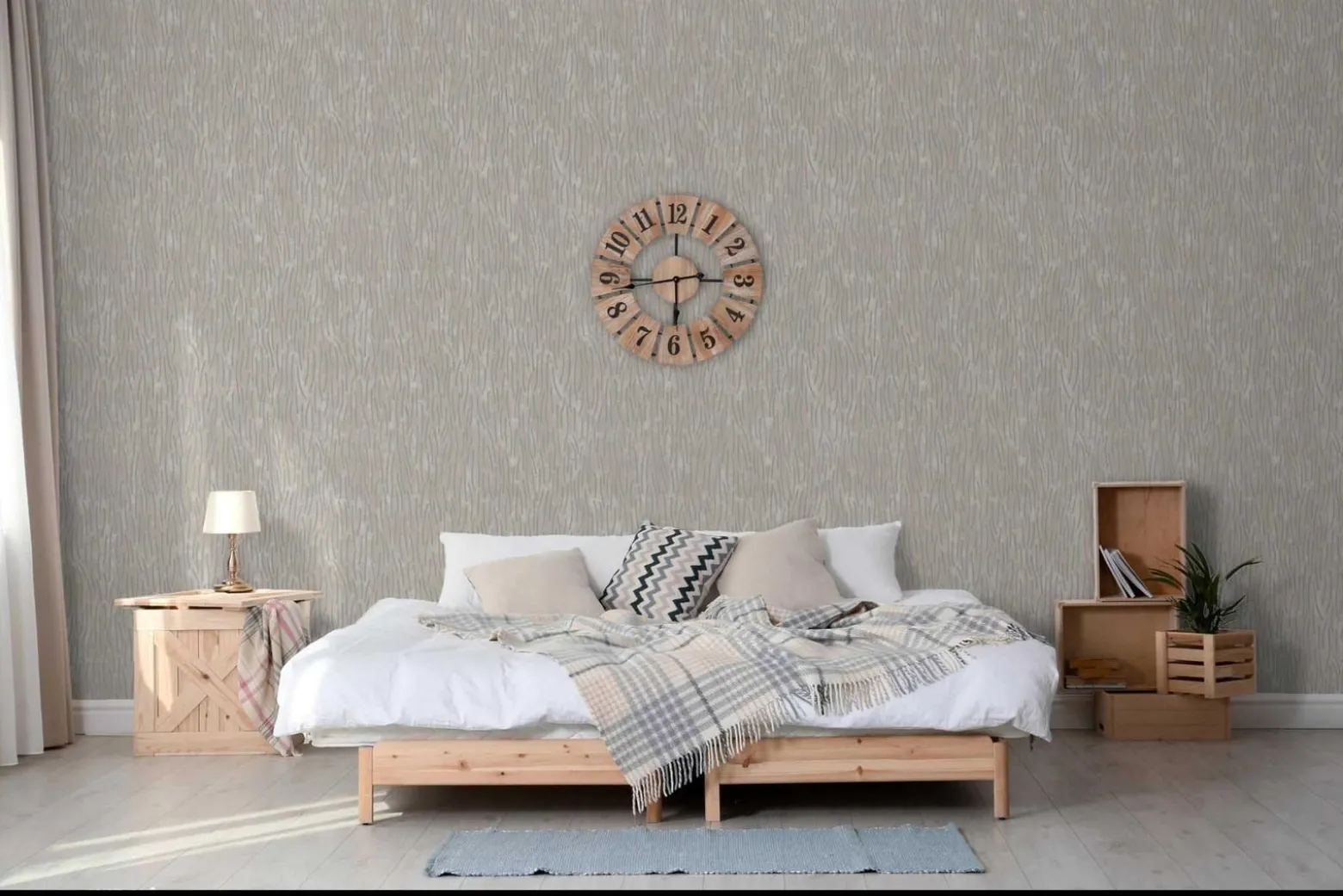 Vliestapete Marburg Striche beige grau metallic 84875