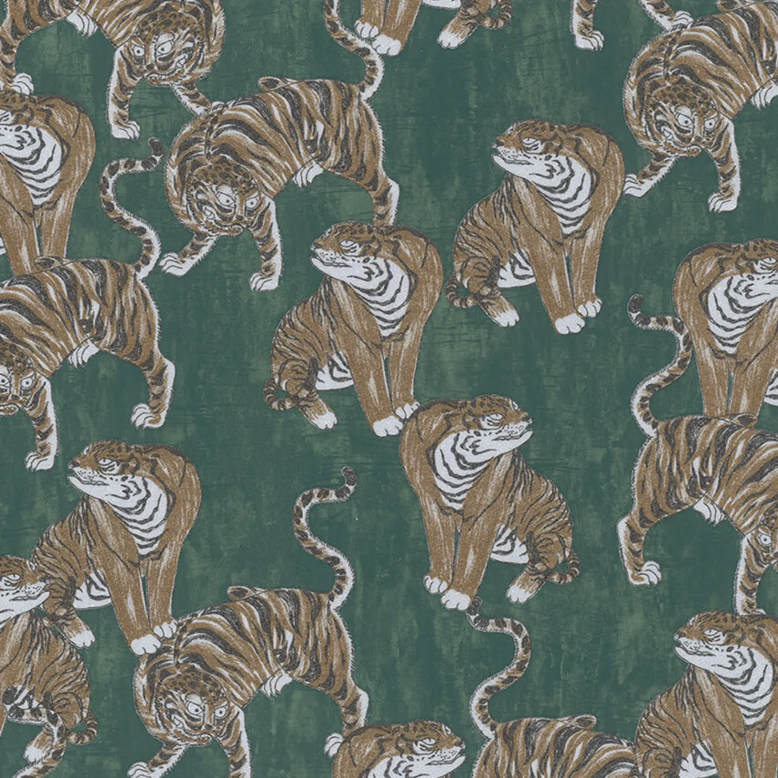 Vliestapete Marburg Tiger grün braun metallic 84872