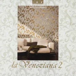 Vliestapete Marmor gold blaugrau La Veneziana 53126