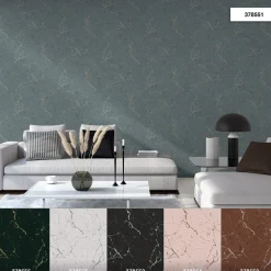 Vliestapete Marmor Muster grau-blau beige Glanz 37855-1