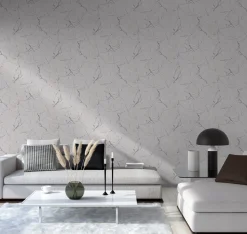 Vliestapete Marmor Muster grau silber Glanz 37855-6