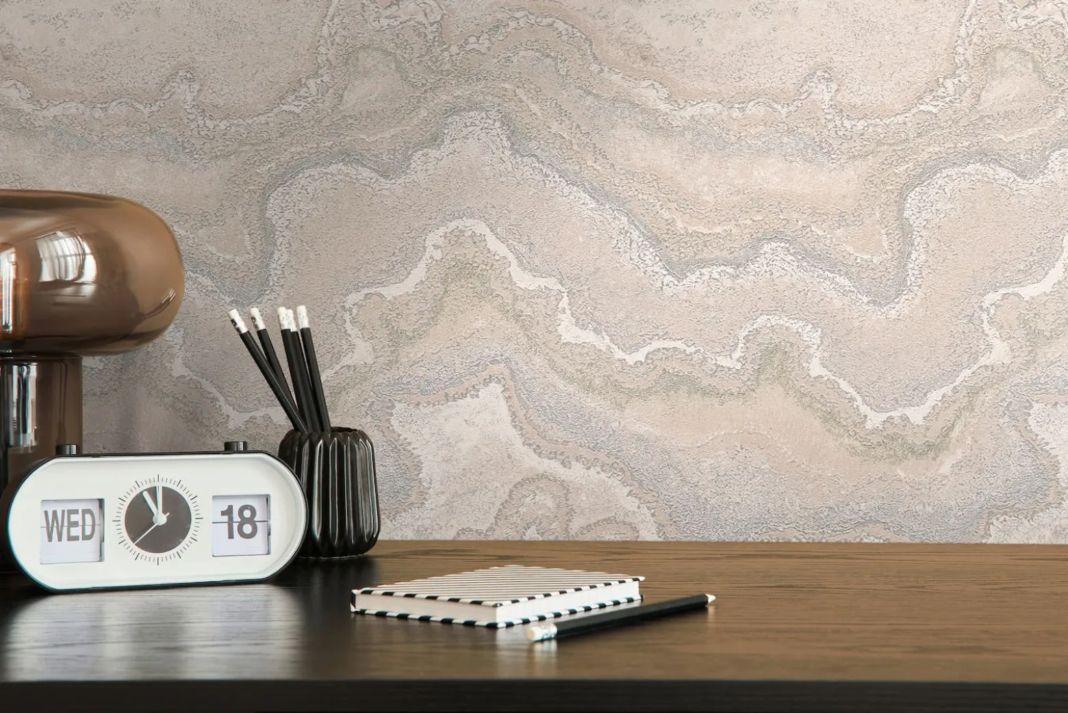 Vliestapete Marmor Optik Beige Silber Metallic 39659-6