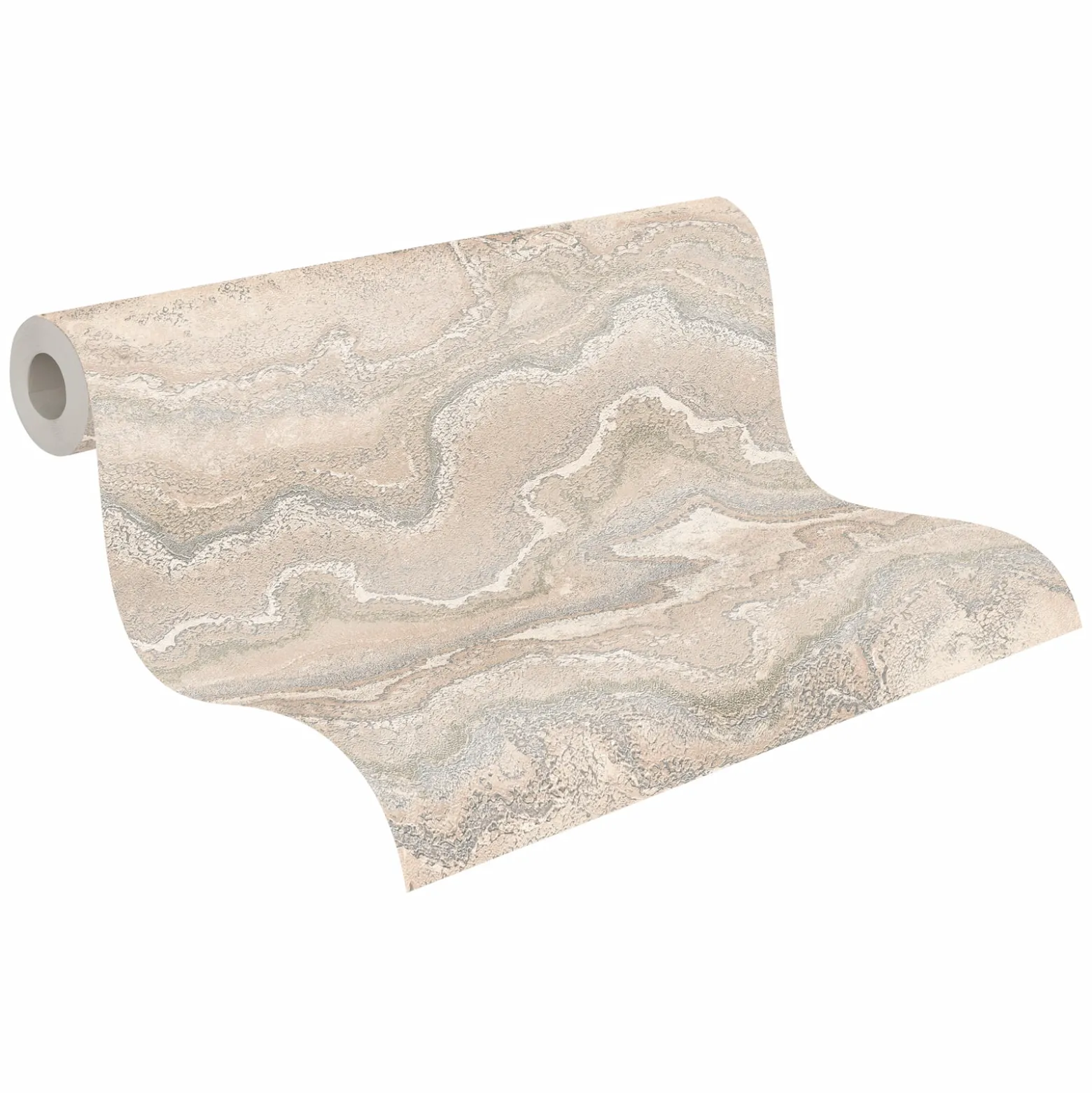 Vliestapete Marmor Optik Beige Silber Metallic 39659-6