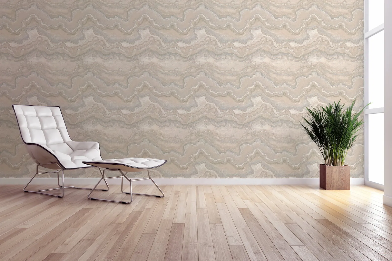 Vliestapete Marmor Optik Beige Silber Metallic 39659-6