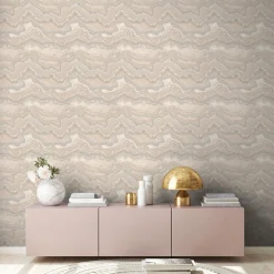 Vliestapete Marmor Optik Beige Silber Metallic 39659-6