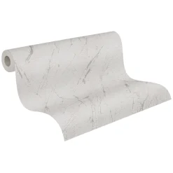 Vliestapete Marmor Optik Grau Silber Metallic 39336-1