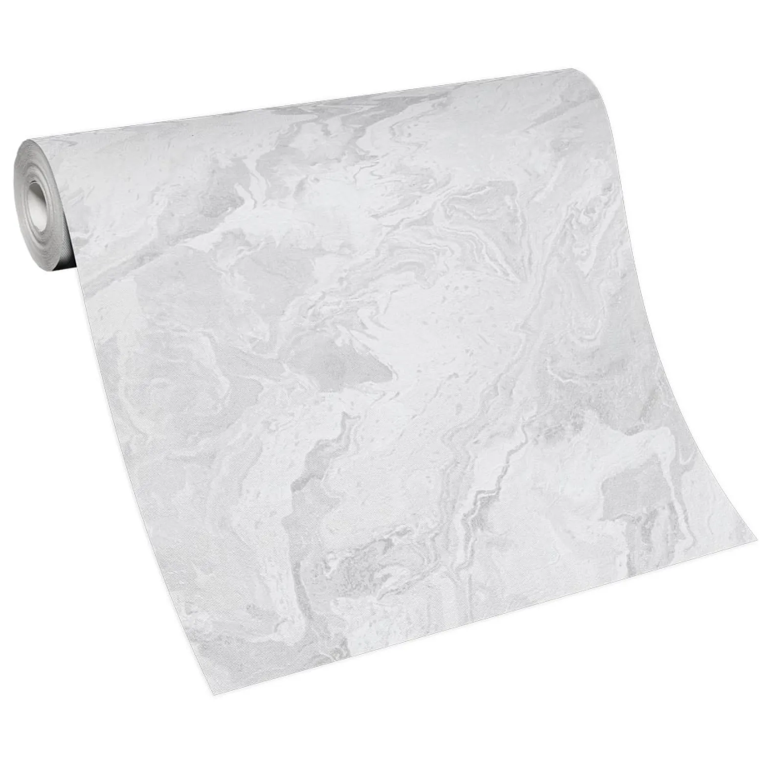 Vliestapete Marmor Optik Weiß Silber Metallic 10318-14