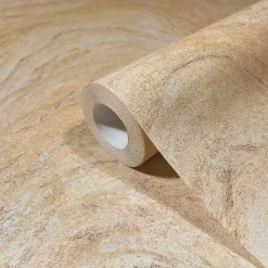 Vliestapete Marmoroptik Wellen Beige Apricot 45755