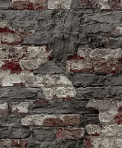 Vliestapete Mauer Vintage Rot Grau WL3303