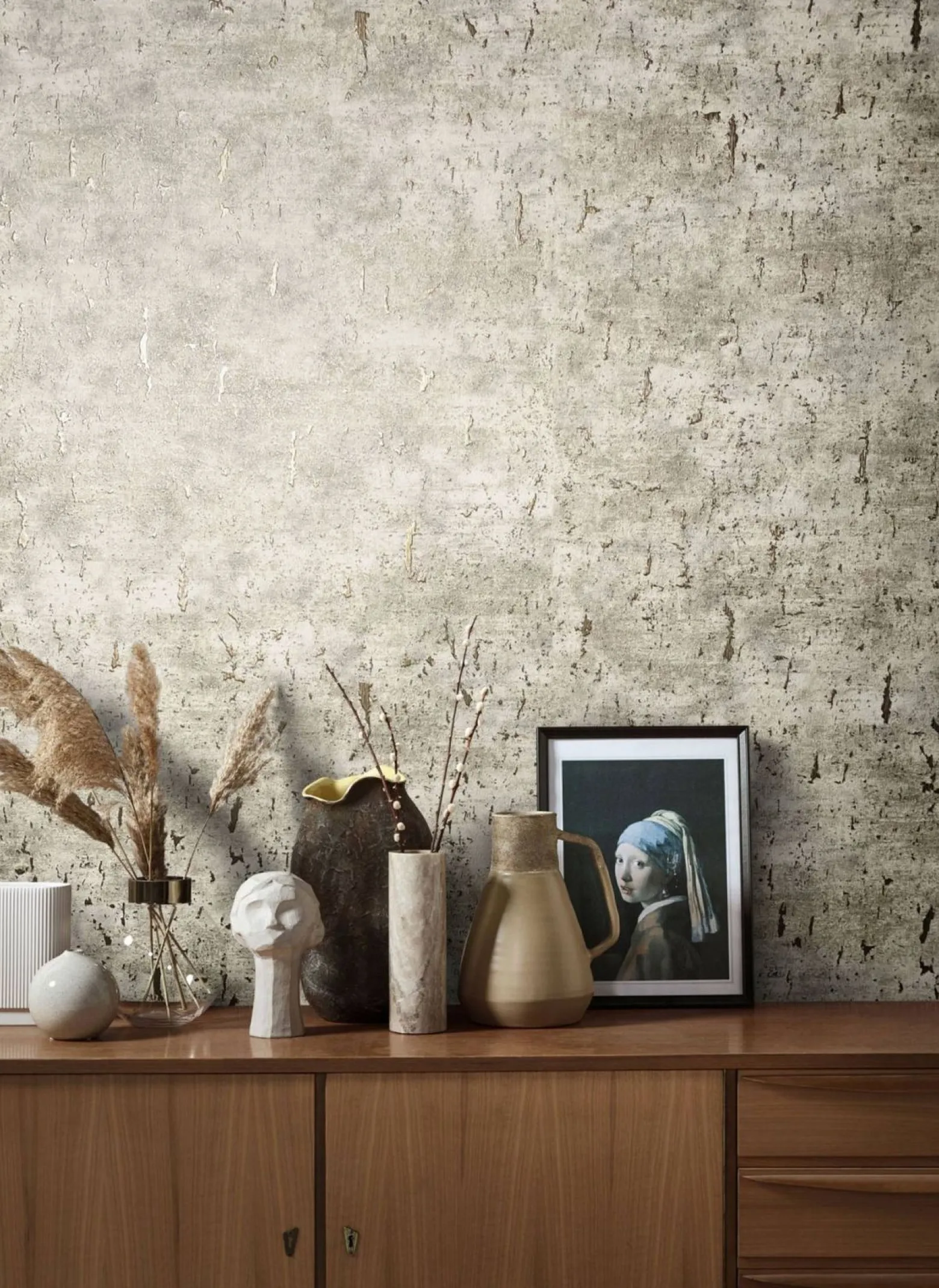 Vliestapete Meliert braun-beige Metallic 85765