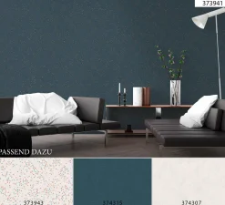Vliestapete meliertes Uni blau 37431-5