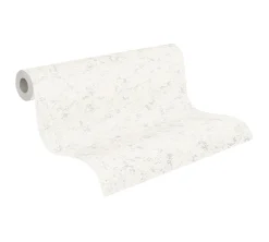 Vliestapete Meliert Metallic weiß silber 3777-15