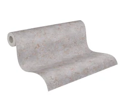 Vliestapete Meliert Metallic grau gold 3777-08