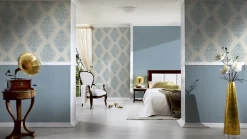 Vliestapete Meliert Struktur blau-grau livingwalls 30688-7