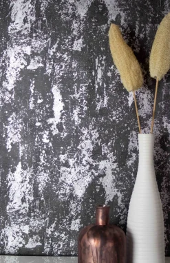 Vliestapete Metallic Anthrazit Silber HOMEFACTO:RI