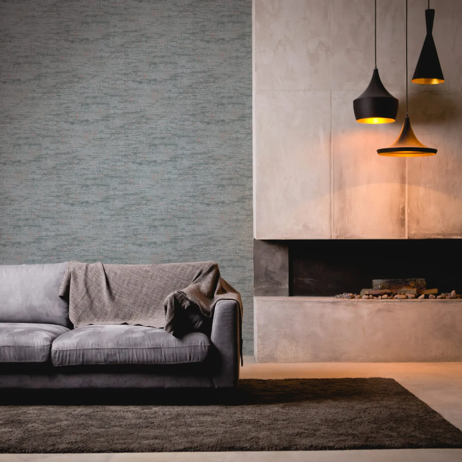 Vliestapete Metalloptik Blau Kupfer Metallic 39657-1