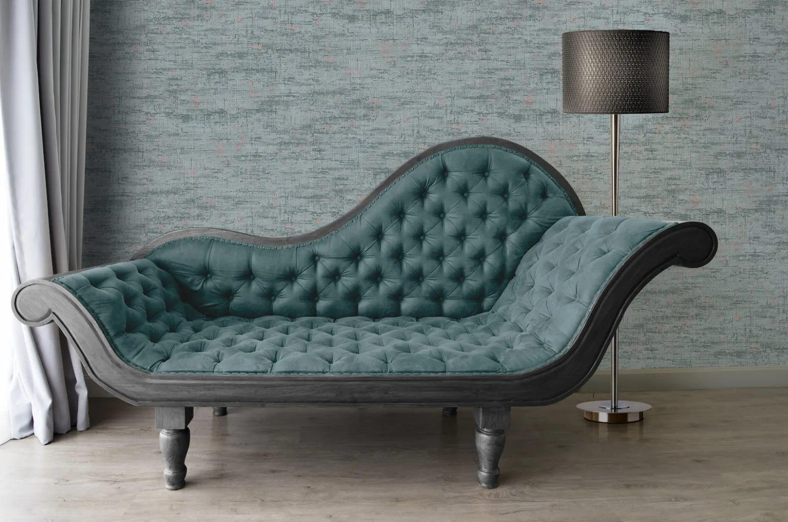 Vliestapete Metalloptik Blau Kupfer Metallic 39657-1