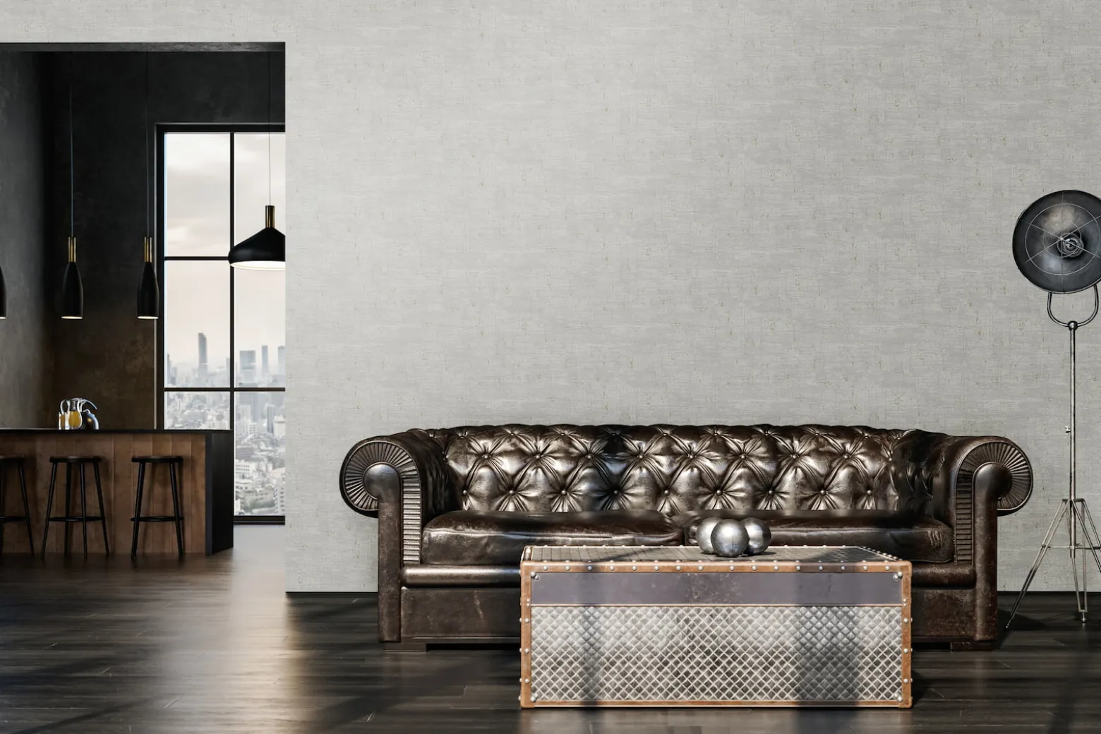 Vliestapete Metalloptik Grau Gold Metallic 39657-3