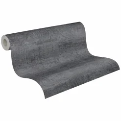 Vliestapete Metalloptik Schwarz Silber Metallic 39657-6