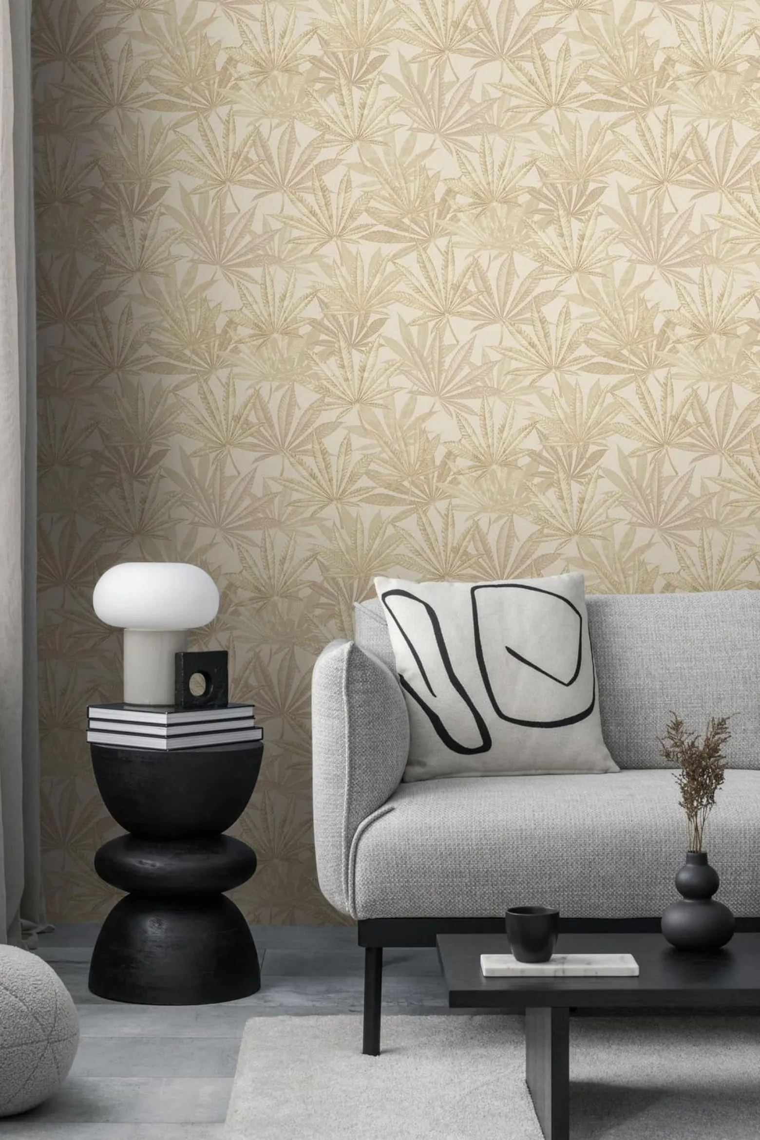 Vliestapete Michalsky Blattmuster Beige Creme 39984-3