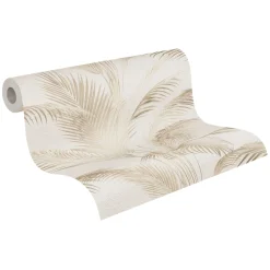 Vliestapete Michalsky Blätter Beige Creme Metallic 39980-1