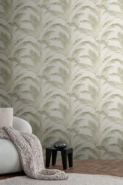 Vliestapete Michalsky Blätter Creme Grün Metallic 39980-2