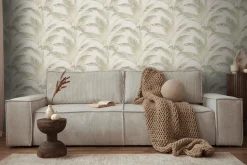 Vliestapete Michalsky Blätter Creme Grün Metallic 39980-2
