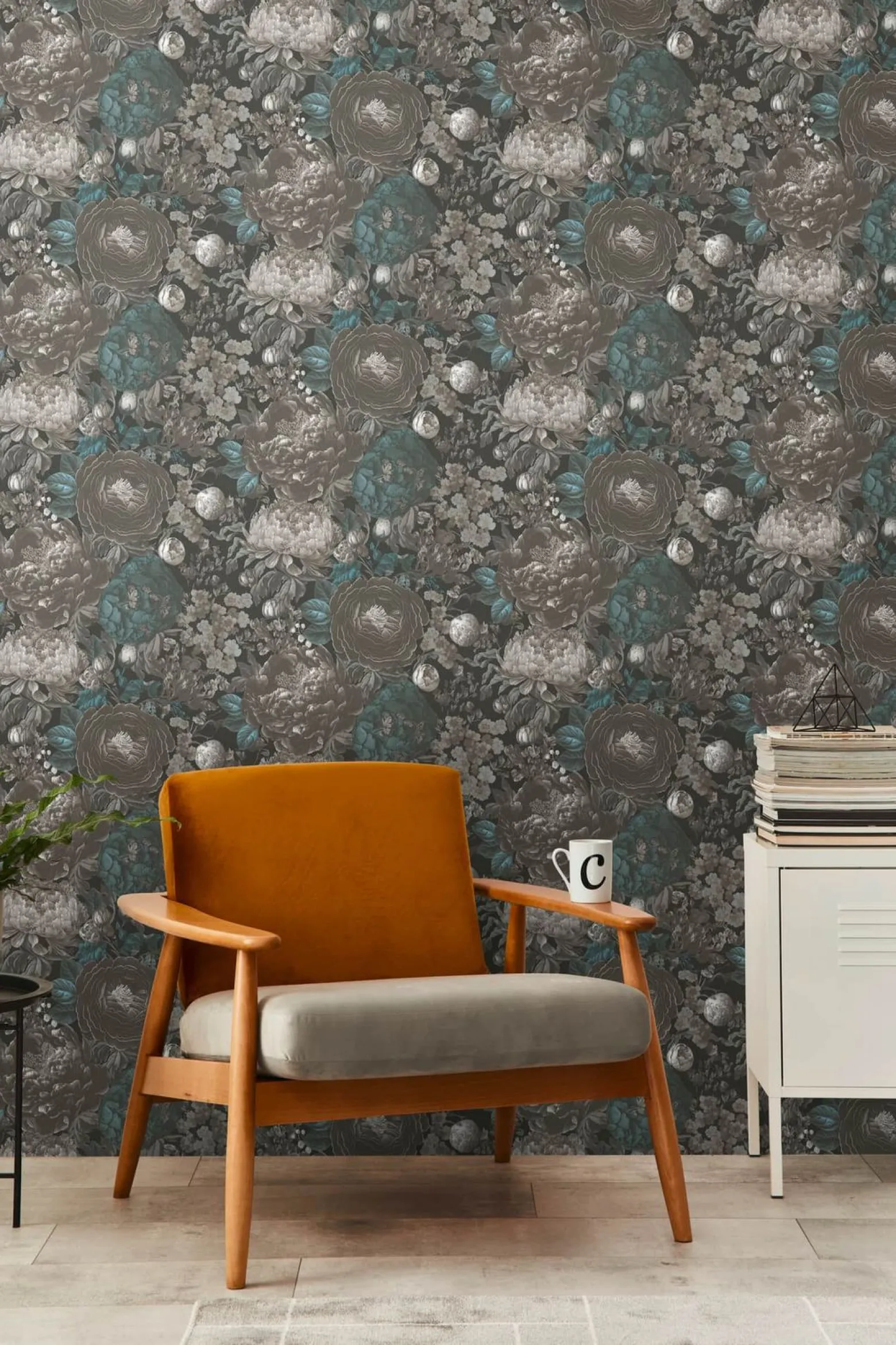 Vliestapete Michalsky Rosen Grau Schwarz Blau 39979-2