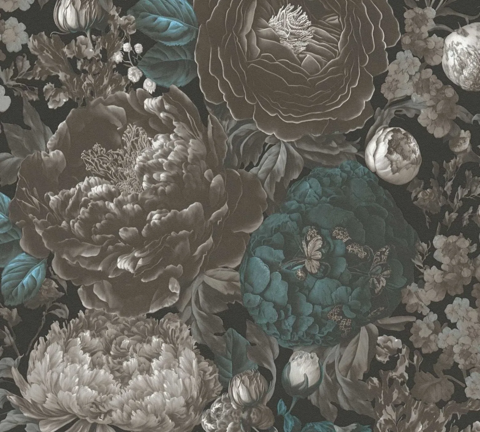 Vliestapete Michalsky Rosen Grau Schwarz Blau 39979-2