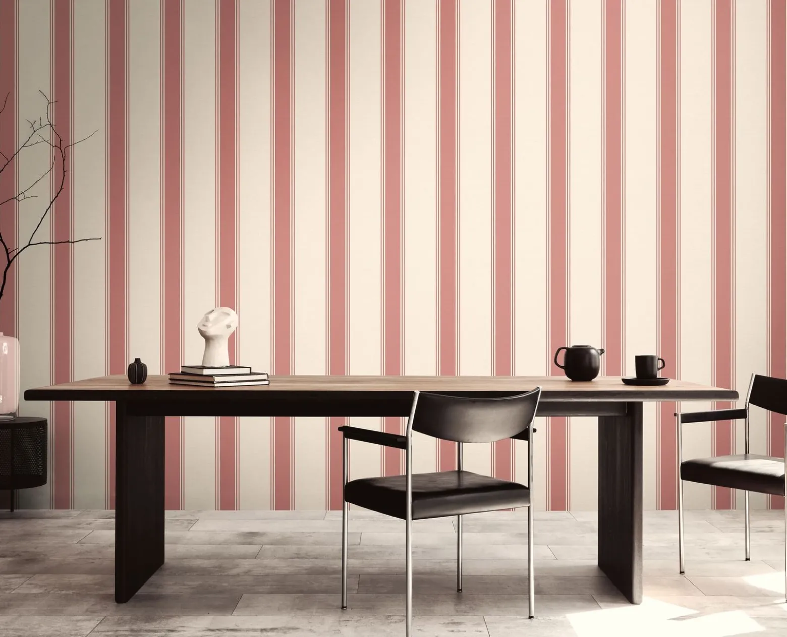 Vliestapete Michalsky Streifen Rot Creme 39983-1