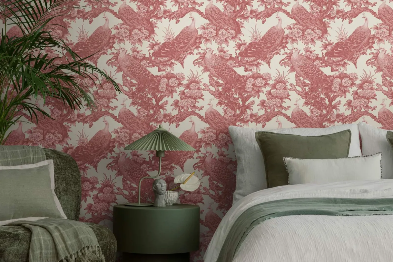 Vliestapete Michalsky Vögel Tropisch Rot Beige 39982-4