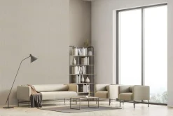 Vliestapete Nadel Streifen Beige Grau Glitzer 34406
