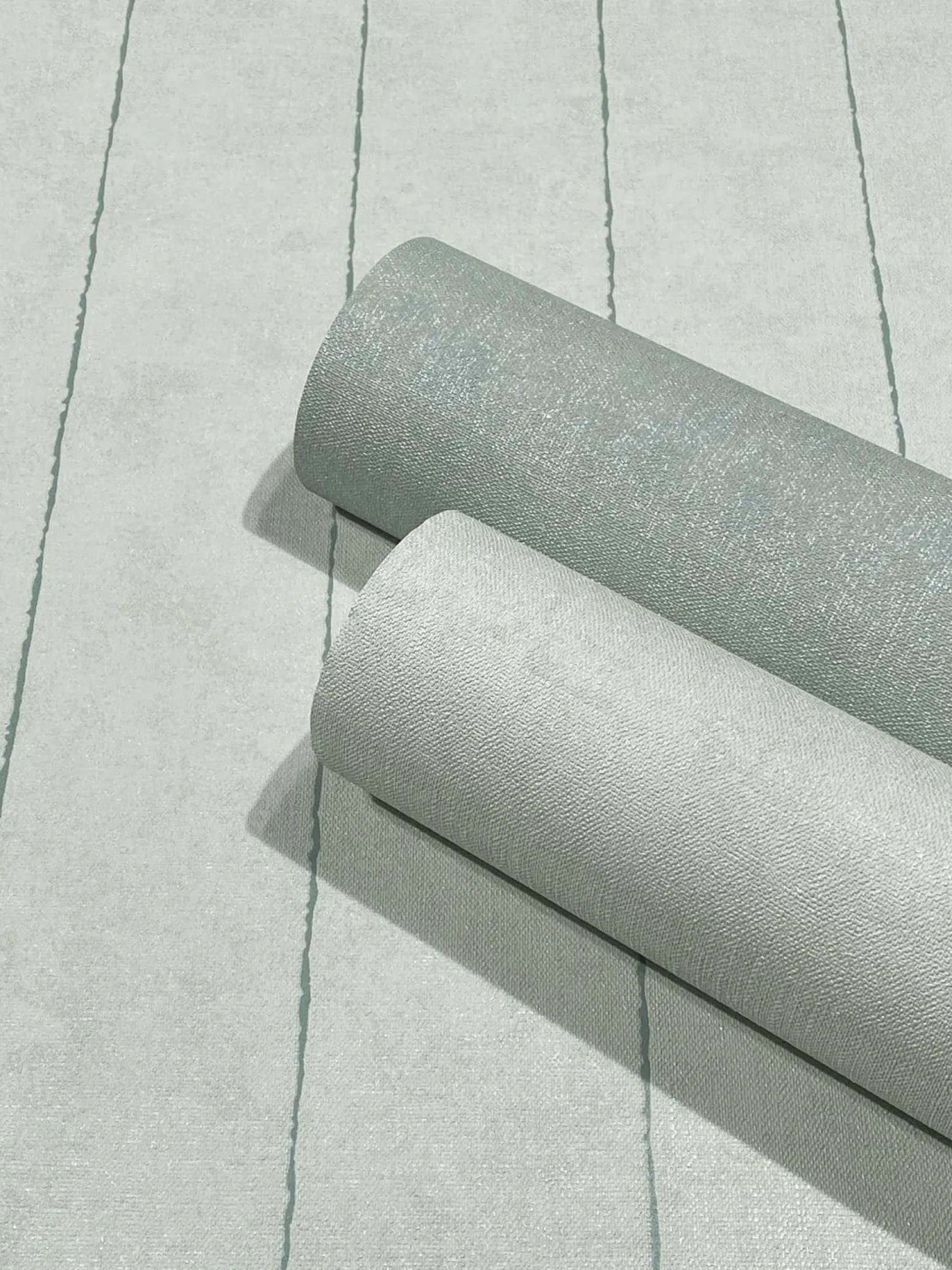 Vliestapete Nadel Streifen Grün Grau Glitzer 34405