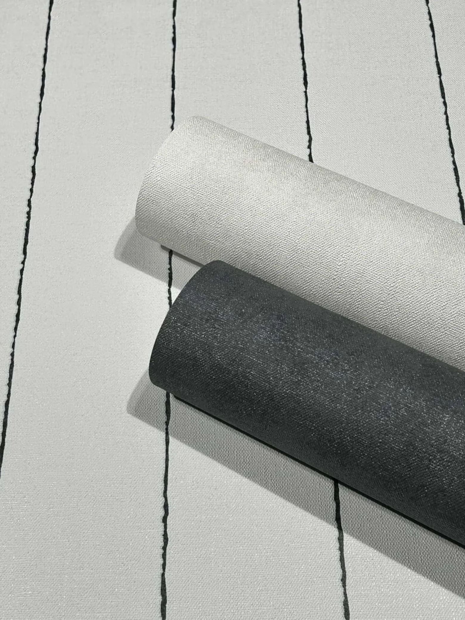 Vliestapete Nadel Streifen Schwarz Creme Glitzer 34401