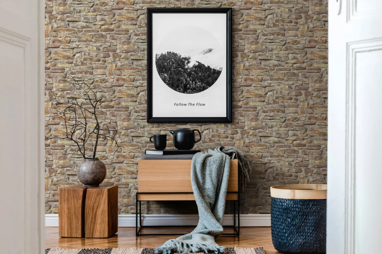 Vliestapete Naturstein 3D Effekt Braun Grau 38815-1