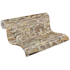 Vliestapete Naturstein 3D Effekt Braun Grau 38815-1