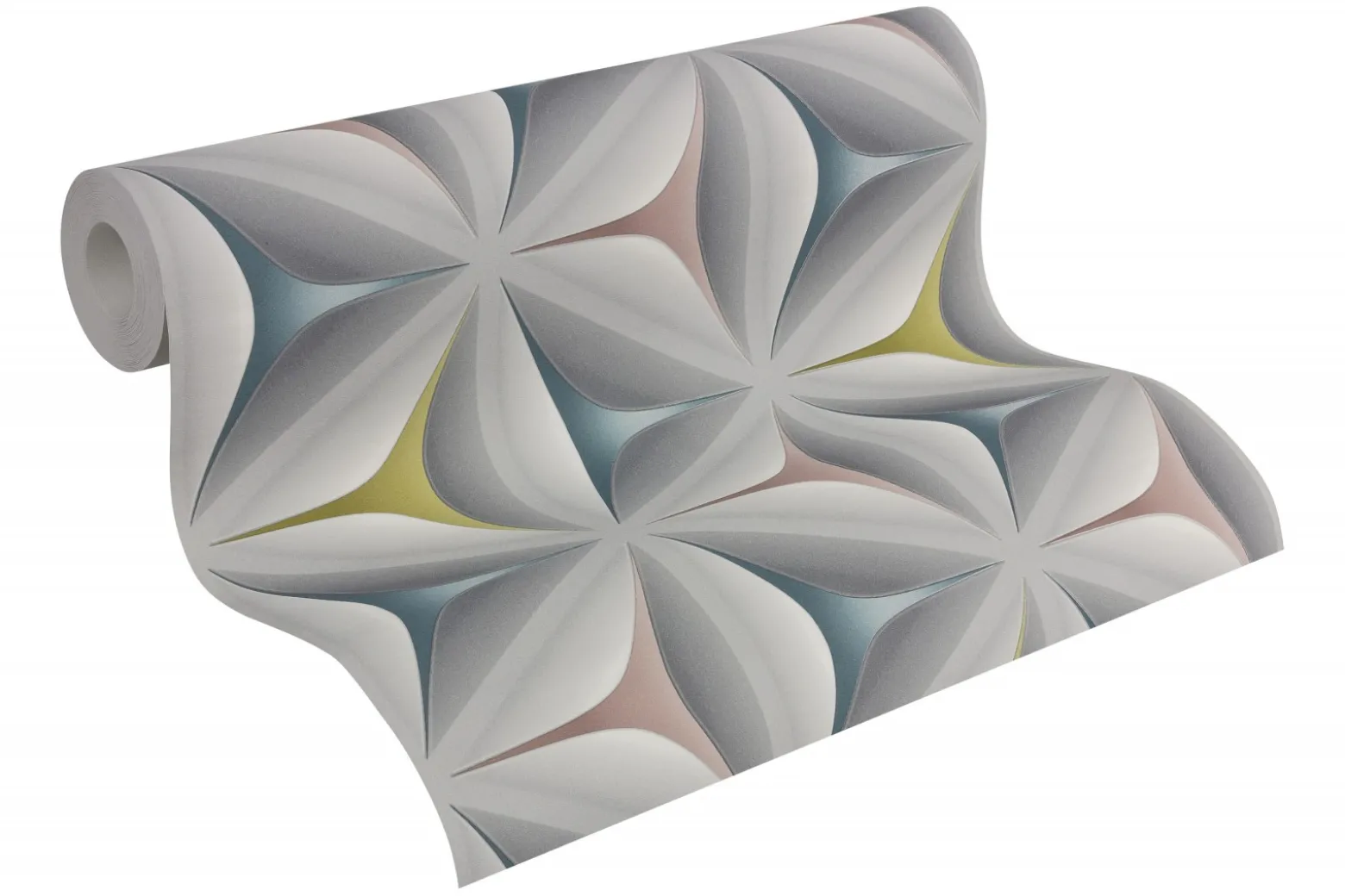 Vliestapeten Blumen 3D-Grafik grau bunt 96042-2