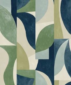Vliestapete Nomad Blau Grün Grafik Muster A50601