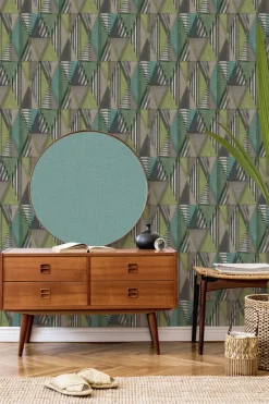 Vliestapete Nomad Grün Beige Grafik A51102 Grandeco