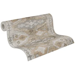 Vliestapete Orientalisch Muster beige weiß grau 37868-3