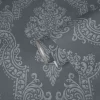 Vliestapete Ornamente Anthrazit Silber Metallic 39765-7