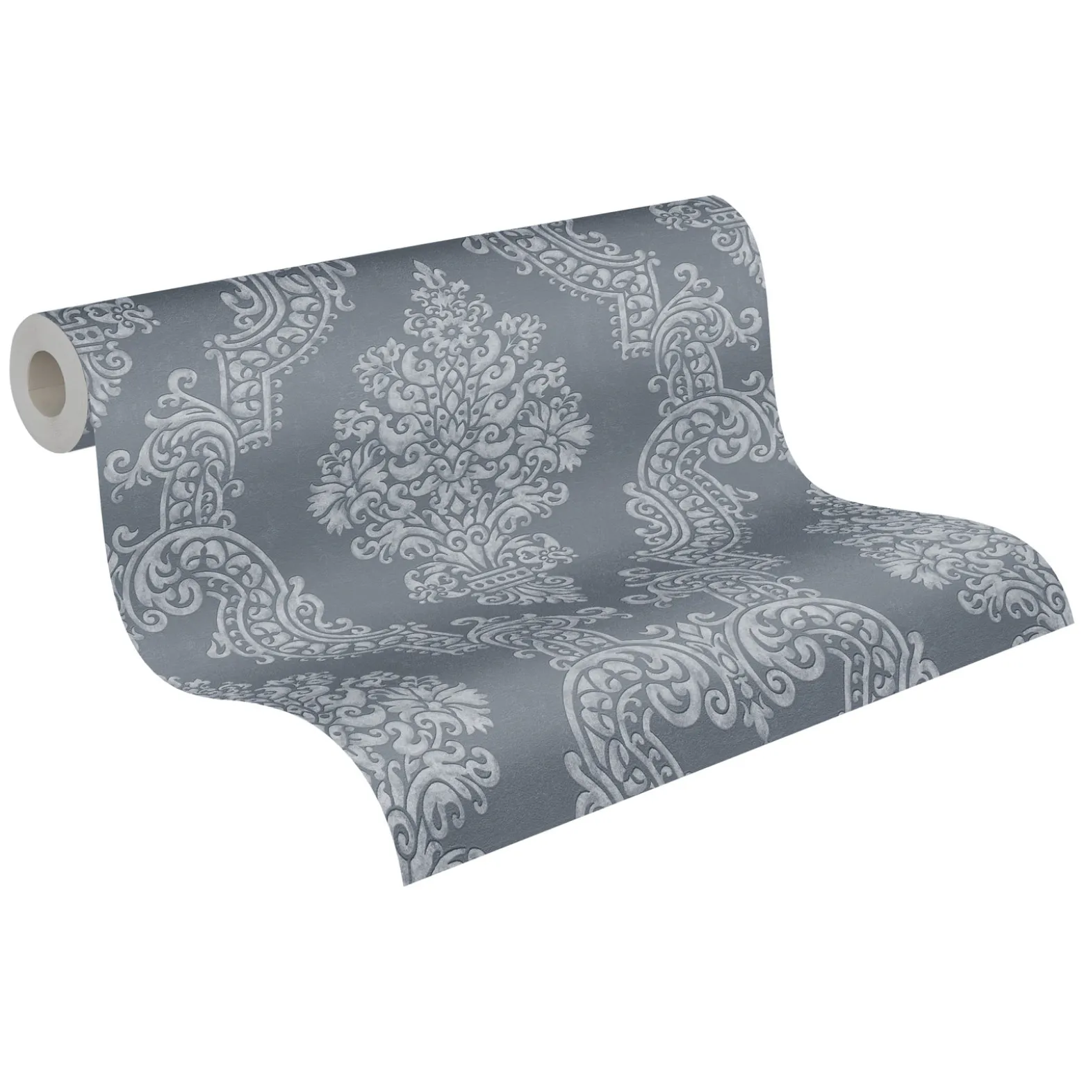 Vliestapete Ornamente Anthrazit Silber Metallic 39765-7