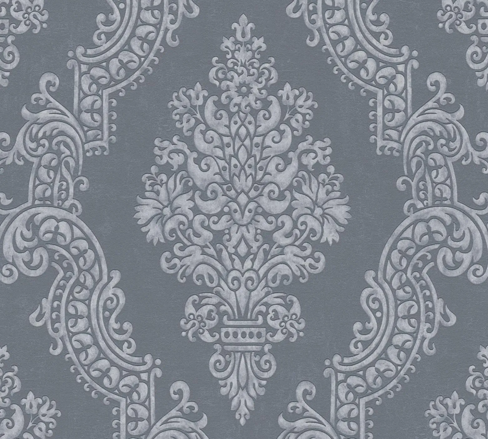 Vliestapete Ornamente Anthrazit Silber Metallic 39765-7
