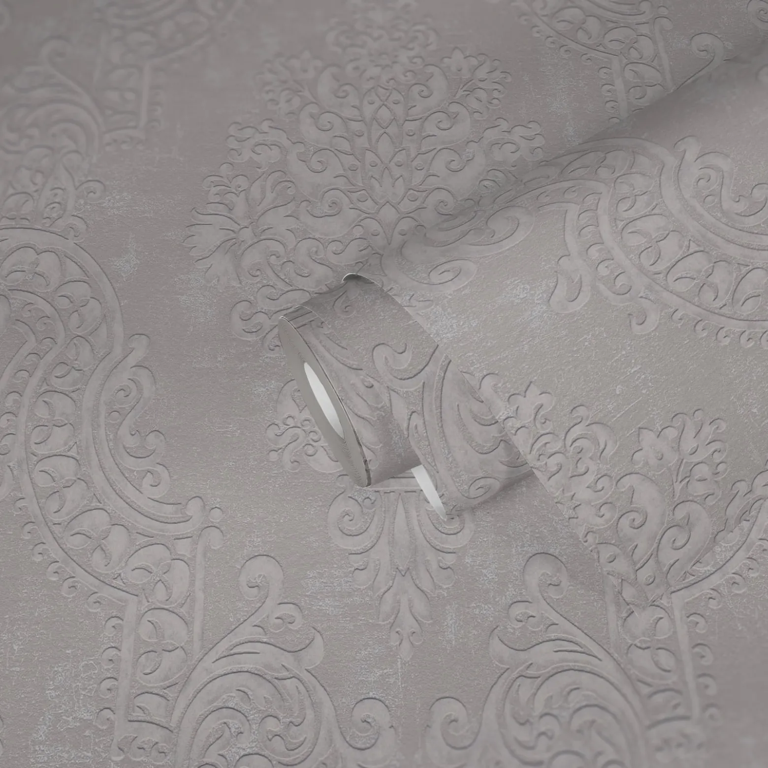 Vliestapete Ornamente Barock Grau Beige Metallic 39765-6