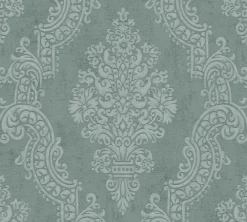 Vliestapete Ornamente Barock Grün Metallic 39765-1