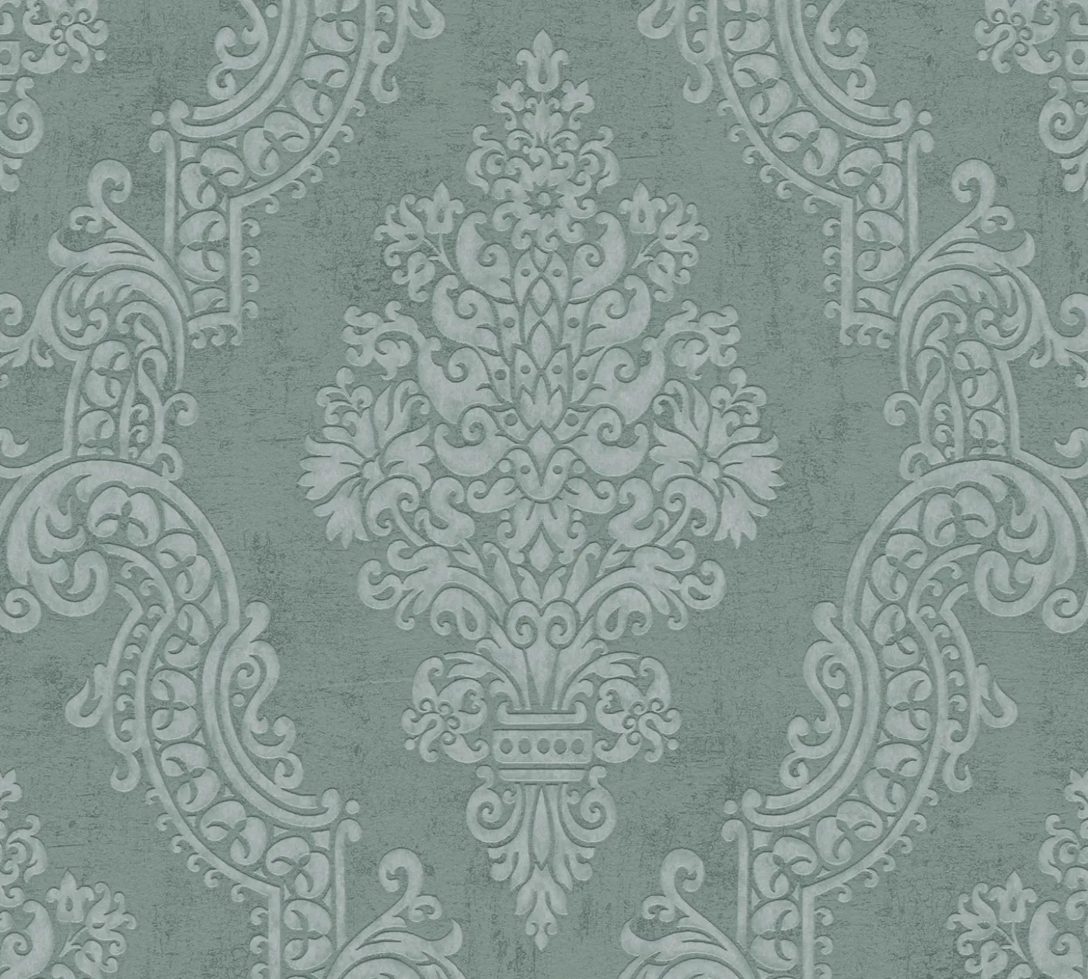 Vliestapete Ornamente Barock Grün Metallic 39765-1