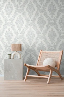 Vliestapete Ornamente Barock Silber Metallic 39765-5